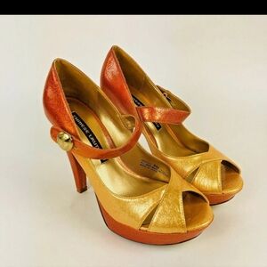 Chinese Laundry Bentley Heels Sandals Ombre Mustard  Peep Toe Heels 9M